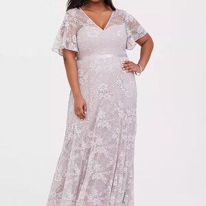 Special Occasion Lilac Purple Lace Gown
